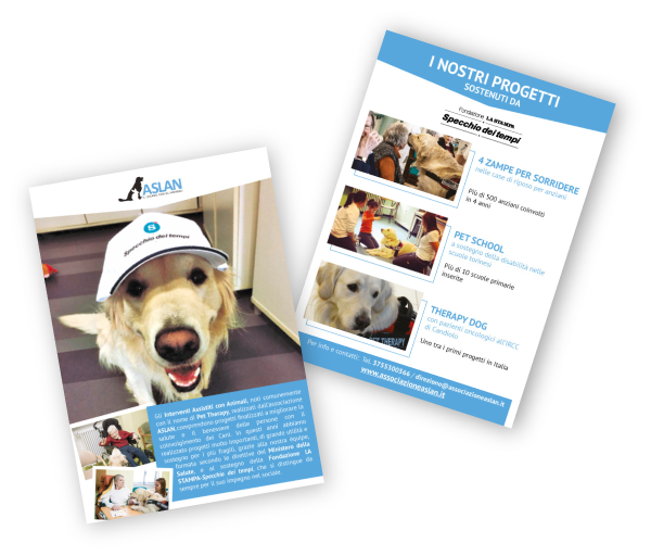 Volantini e brochure per Associazione Aslan